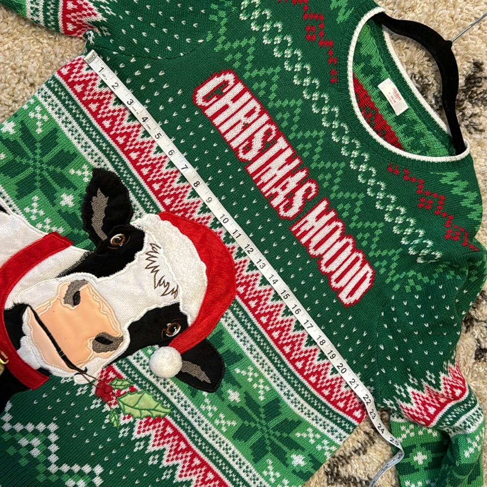 XXL / XL UNISEX UGLY CHRISTMAS 🎄 SWEATER MOO COW BELL PLUS SIZE HOLIDAY MOOD - Picture 8 of 8
